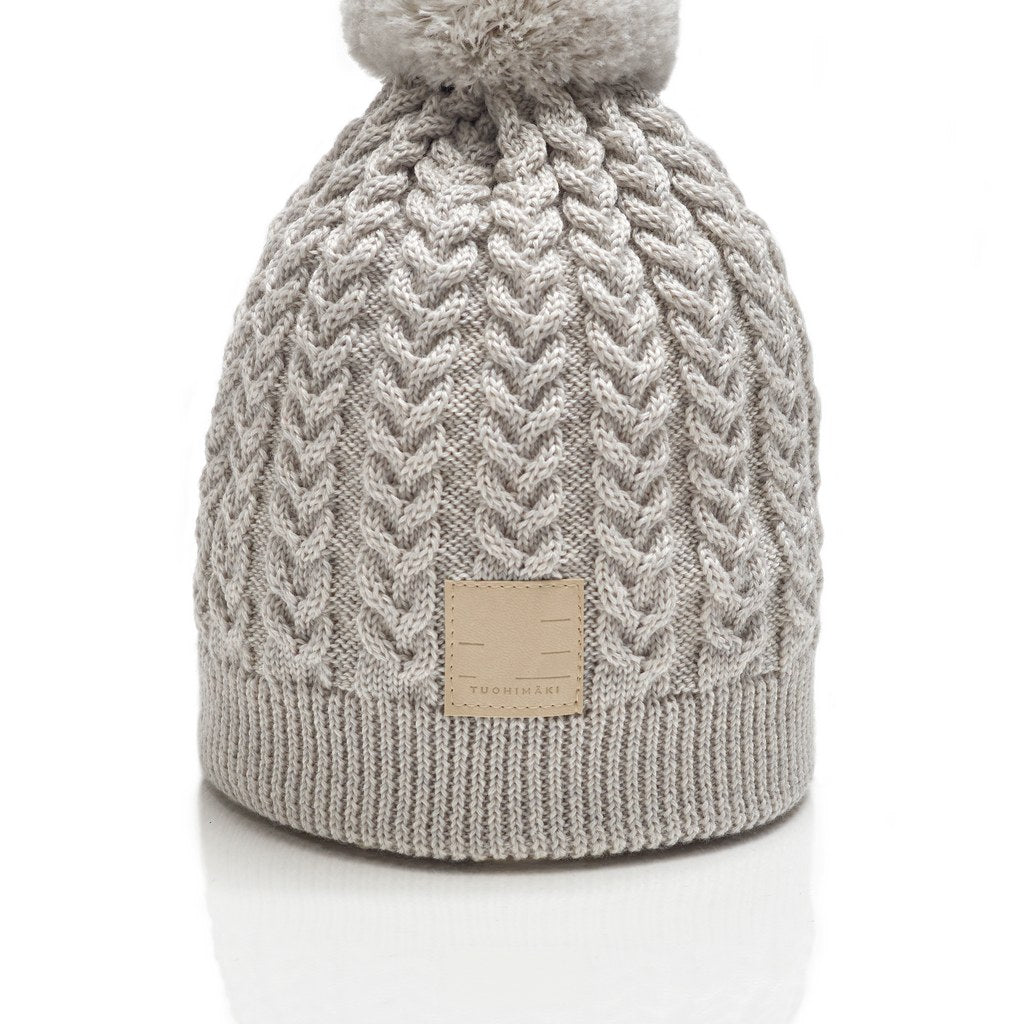 KATRI palmikkoneulos merinopipo puuvillavuorilla